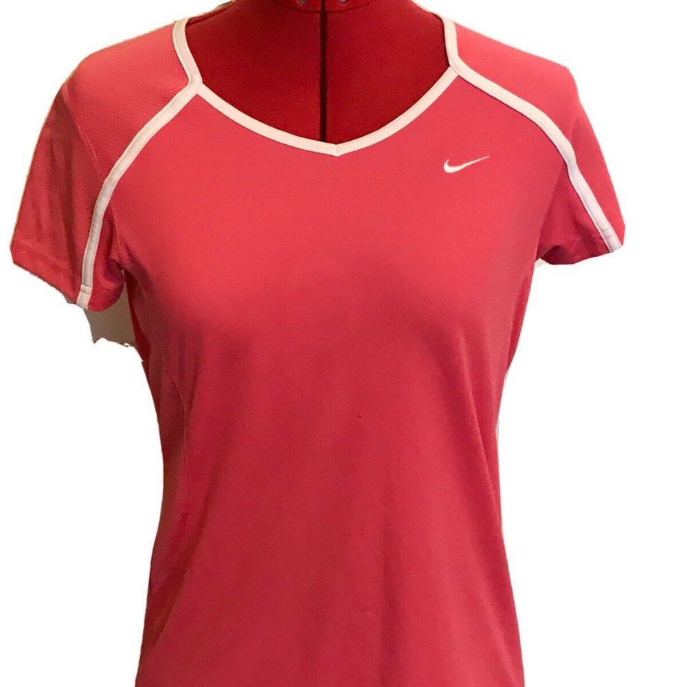 Nike Dri-Fit Short Sleeve V Neck Pink Women’s Top